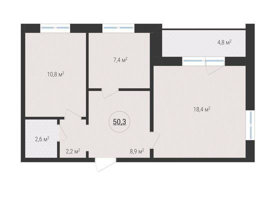 Продажа 1-комнатной квартиры 54,3 м², 4/10 этаж