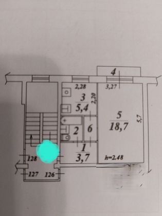Продажа 1-комнатной квартиры 32,1 м², 2/5 этаж