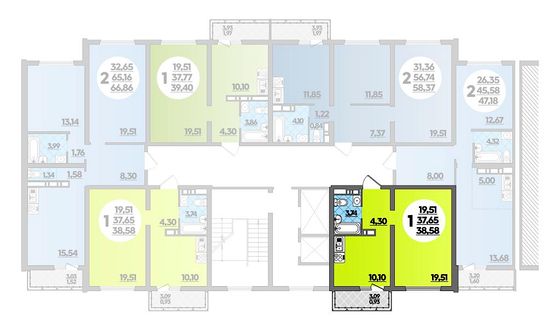 38,6 м², 1-комн. квартира, 16/16 этаж