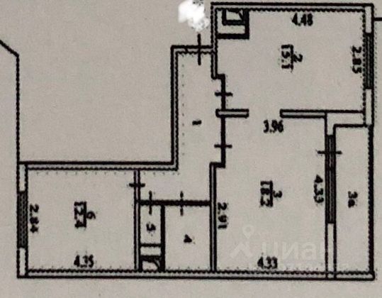 58,4 м², 2-комн. квартира, 15/17 этаж