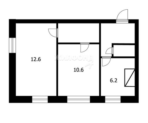 Продажа 2-комнатной квартиры 37,2 м², 1/2 этаж