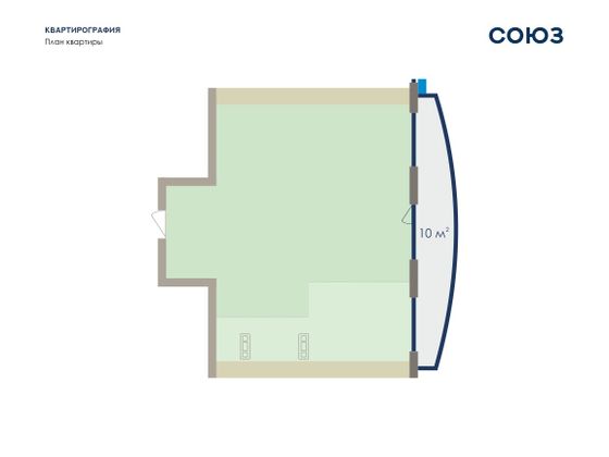 68,5 м², 2-комн. квартира, 22/25 этаж