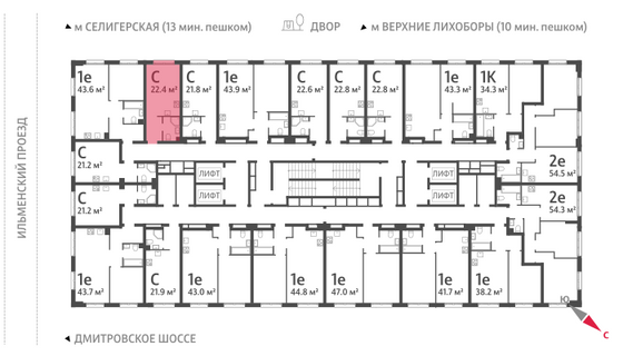 Продажа квартиры-студии 22,3 м², 31/32 этаж