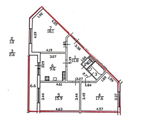 Продажа 3-комнатной квартиры 76,4 м², 5/14 этаж