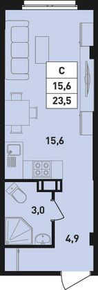 Продажа квартиры-студии 23,5 м², 12/18 этаж
