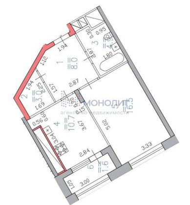 Продажа 2-комнатной квартиры 46,3 м², 16/21 этаж