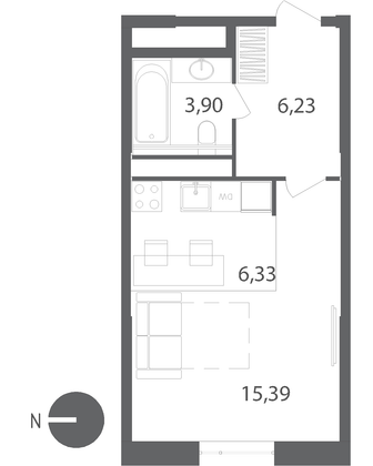Продажа квартиры-студии 31,9 м², 10/22 этаж