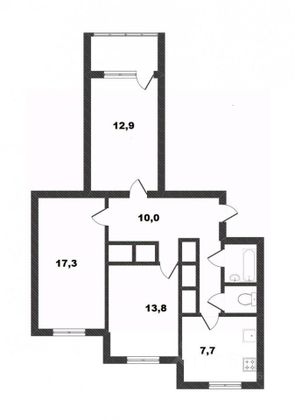 Продажа 3-комнатной квартиры 65,9 м², 2/9 этаж