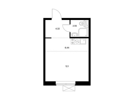 Продажа квартиры-студии 25,4 м², 13/33 этаж