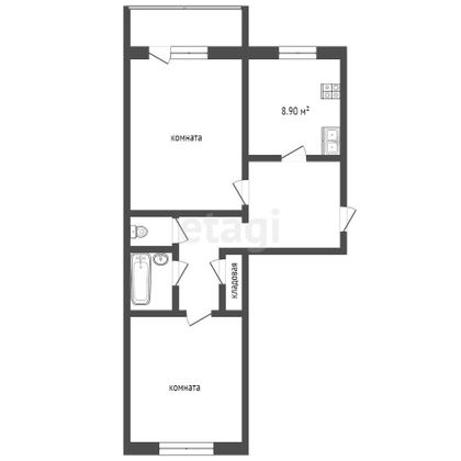 Продажа 2-комнатной квартиры 53 м², 2/5 этаж