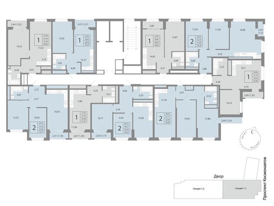 Продажа квартиры-студии 53,6 м², 23/26 этаж