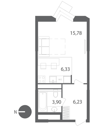 Продажа квартиры-студии 32,2 м², 9/22 этаж