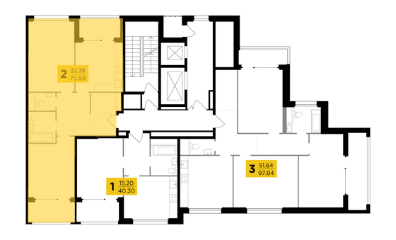 Продажа 2-комнатной квартиры 70,6 м², 21/21 этаж