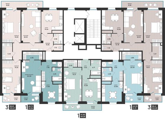 Продажа 3-комнатной квартиры 102,8 м², 13/16 этаж