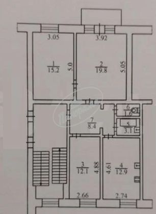 Продажа 3-комнатной квартиры 73,1 м², 2/2 этаж