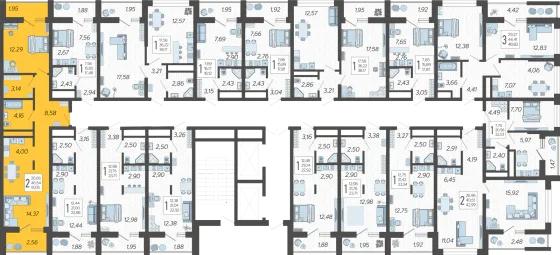 Продажа 2-комнатной квартиры 51 м², 15/19 этаж