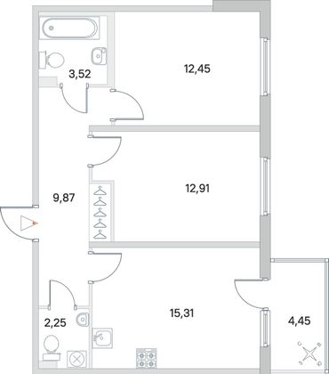 Продажа 2-комнатной квартиры 57,7 м², 2/4 этаж