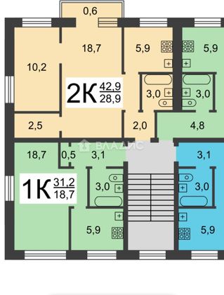 Продажа 1-комнатной квартиры 31,2 м², 2/5 этаж