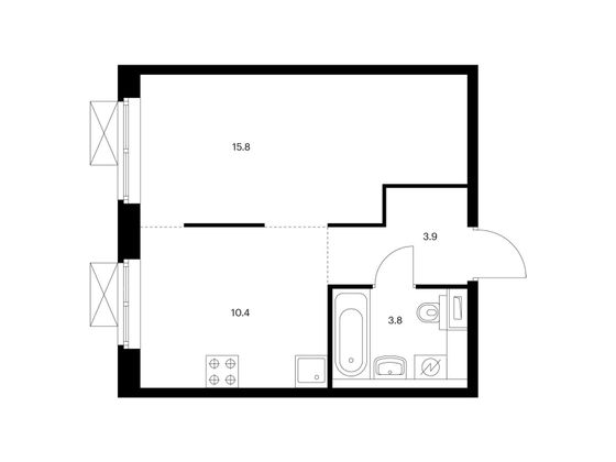 Продажа 1-комнатной квартиры 33,9 м², 7/25 этаж