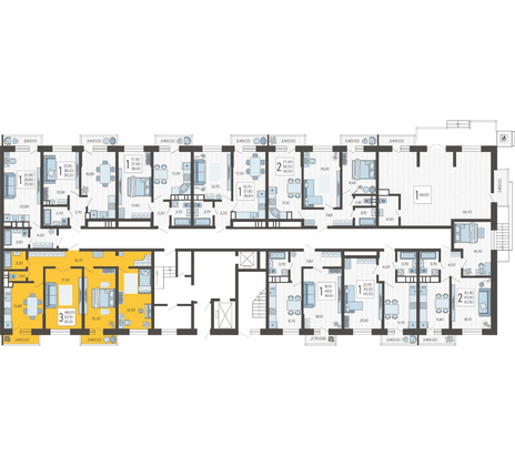 Продажа 3-комнатной квартиры 85,1 м², 1/12 этаж