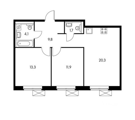 Продажа 2-комнатной квартиры 59 м², 3/15 этаж