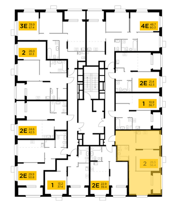 Продажа 2-комнатной квартиры 56,4 м², 9/18 этаж