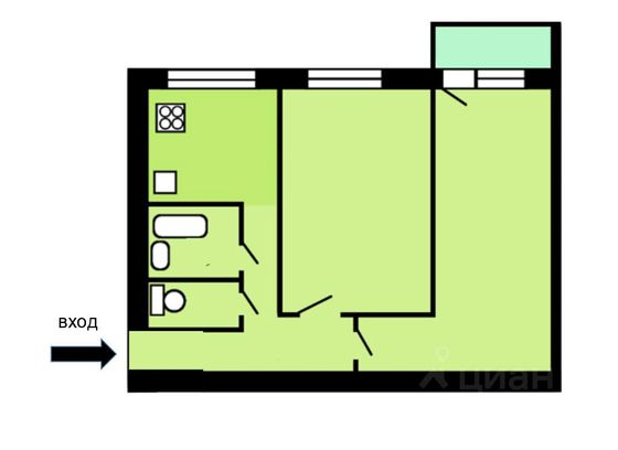 Продажа 2-комнатной квартиры 42 м², 7/9 этаж