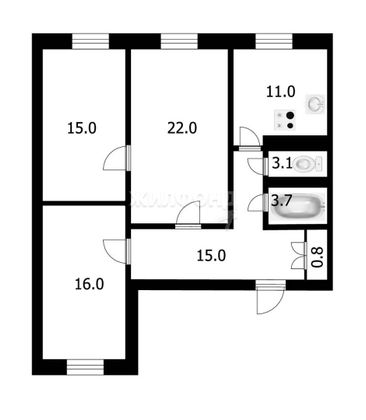 Продажа 3-комнатной квартиры 86,4 м², 1/5 этаж