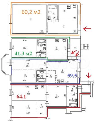 Продажа 1-комнатной квартиры 64,1 м², 3/8 этаж