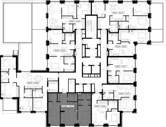 Продажа 2-комнатной квартиры 73,6 м², 2/15 этаж