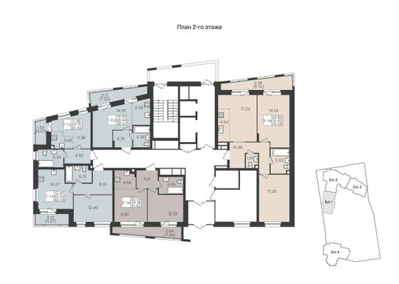 79,1 м², 3-комн. квартира, 2/22 этаж