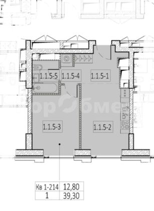 Продажа 1-комнатной квартиры 39,3 м², 32/52 этаж