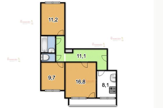 Продажа 3-комнатной квартиры 64 м², 10/10 этаж