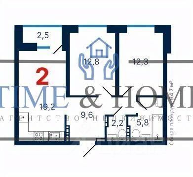 Продажа 2-комнатной квартиры 64,7 м², 1/25 этаж