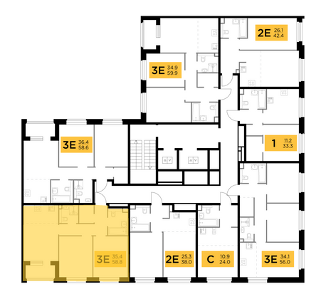 Продажа 3-комнатной квартиры 58,8 м², 4/12 этаж