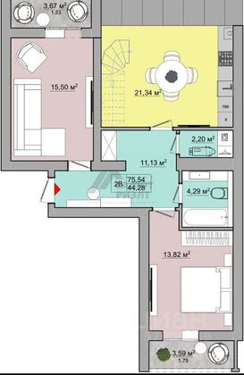 Продажа 3-комнатной квартиры 112 м², 4/5 этаж