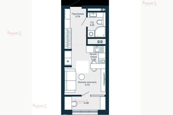 Продажа 1-комнатной квартиры 26 м², 12/27 этаж