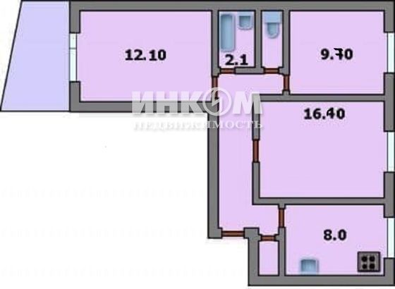 Продажа 3-комнатной квартиры 60 м², 5/9 этаж