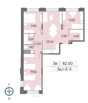 Продажа 3-комнатной квартиры 82,5 м², 3/30 этаж