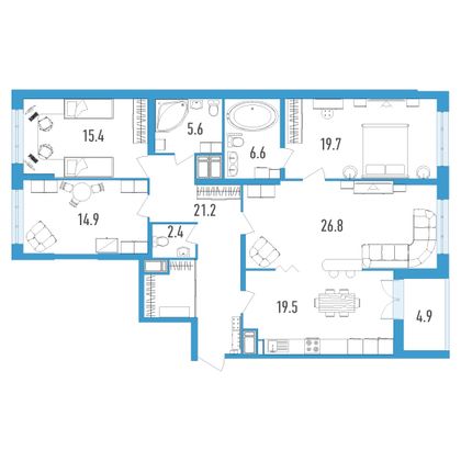 Продажа 4-комнатной квартиры 134,6 м², 10/18 этаж