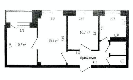 Продажа 3-комнатной квартиры 55,9 м², 4/12 этаж