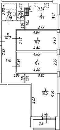 Продажа 3-комнатной квартиры 72,3 м², 15/23 этаж