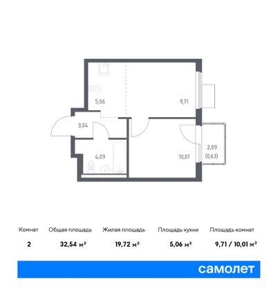 32,5 м², 1-комн. квартира, 11/11 этаж