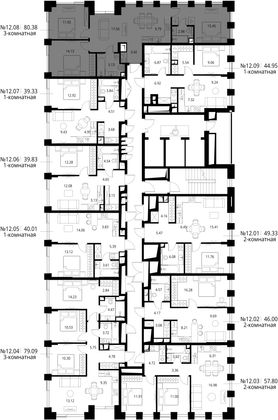 Продажа 3-комнатной квартиры 80,4 м², 12/26 этаж