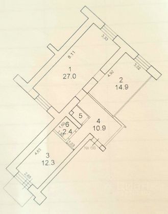 Продажа 2-комнатной квартиры 68,9 м², 2/4 этаж