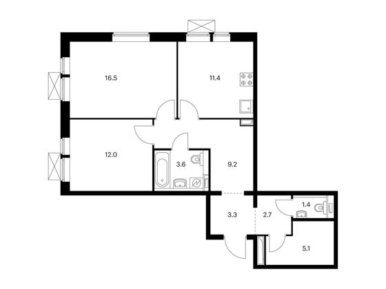 Продажа 2-комнатной квартиры 65,2 м², 9/17 этаж