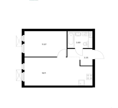 Продажа 1-комнатной квартиры 38,6 м², 14/33 этаж