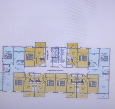 Продажа 1-комнатной квартиры 37,4 м², 3/9 этаж