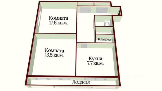 Продажа 2-комнатной квартиры 54 м²