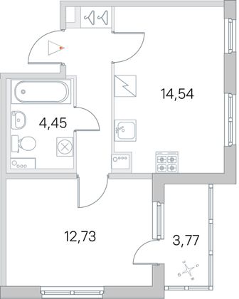 Продажа 1-комнатной квартиры 38,9 м², 2/5 этаж